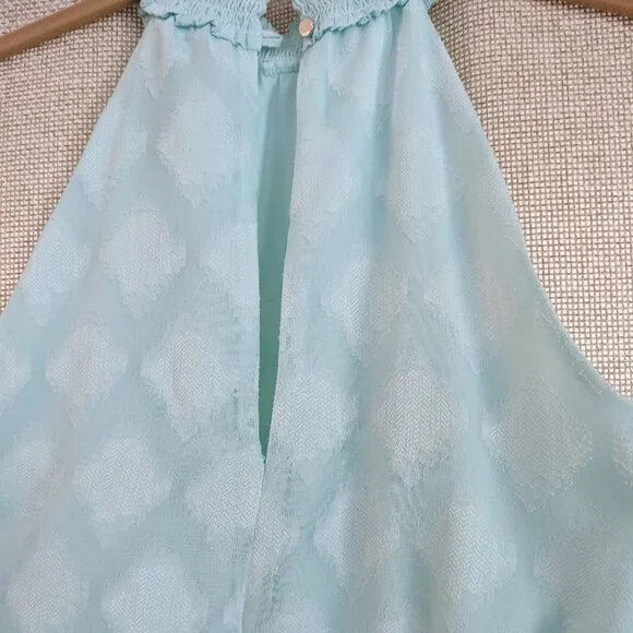 WHBM Light Green Pastel Sleeveless Dress Elastic Waist Free Flowing Lined Size 4 - Picture 6 of 8